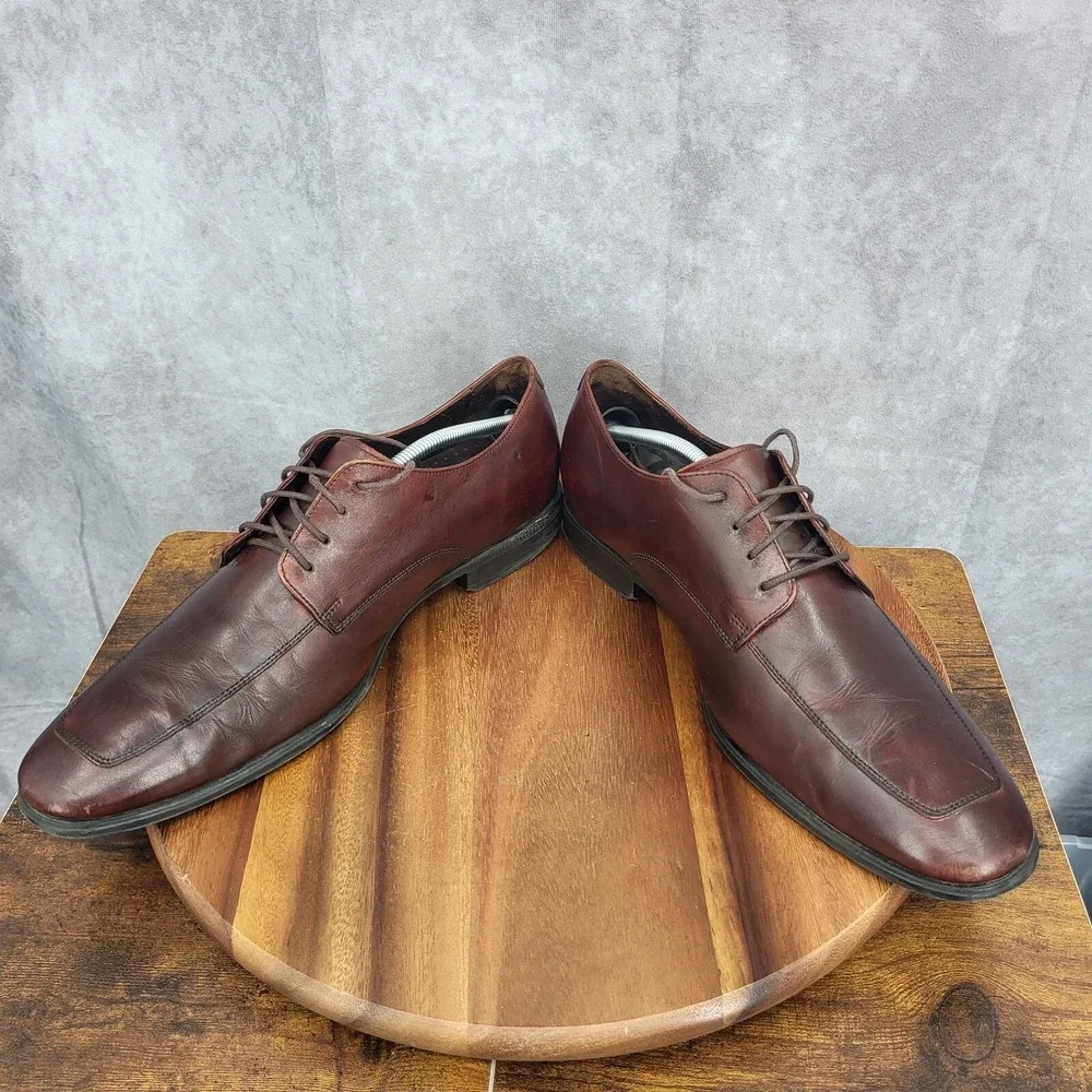 Cole Haan Air Oxford Shoes Mens 12 M Brown Apron Toe‎ Leather Dress Shoes C09436